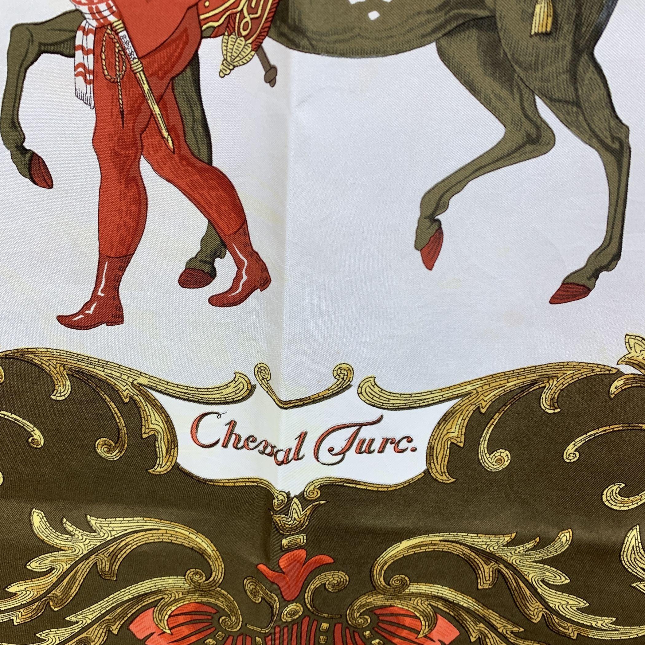 Hermes Paris Vintage Seidenschal Cheval Turc 1969 Christiane Vauzelles im Zustand „Gut“ im Angebot in Rome, Rome