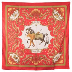 HERMES PARIS Vintage Silk Scarf CHEVAL TURC 1969 CHRISTIANE VAUZELLES