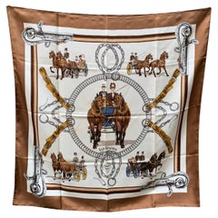 Hermes Paris Vintage Silk Scarf Equipages 1973 Philippe Ledoux