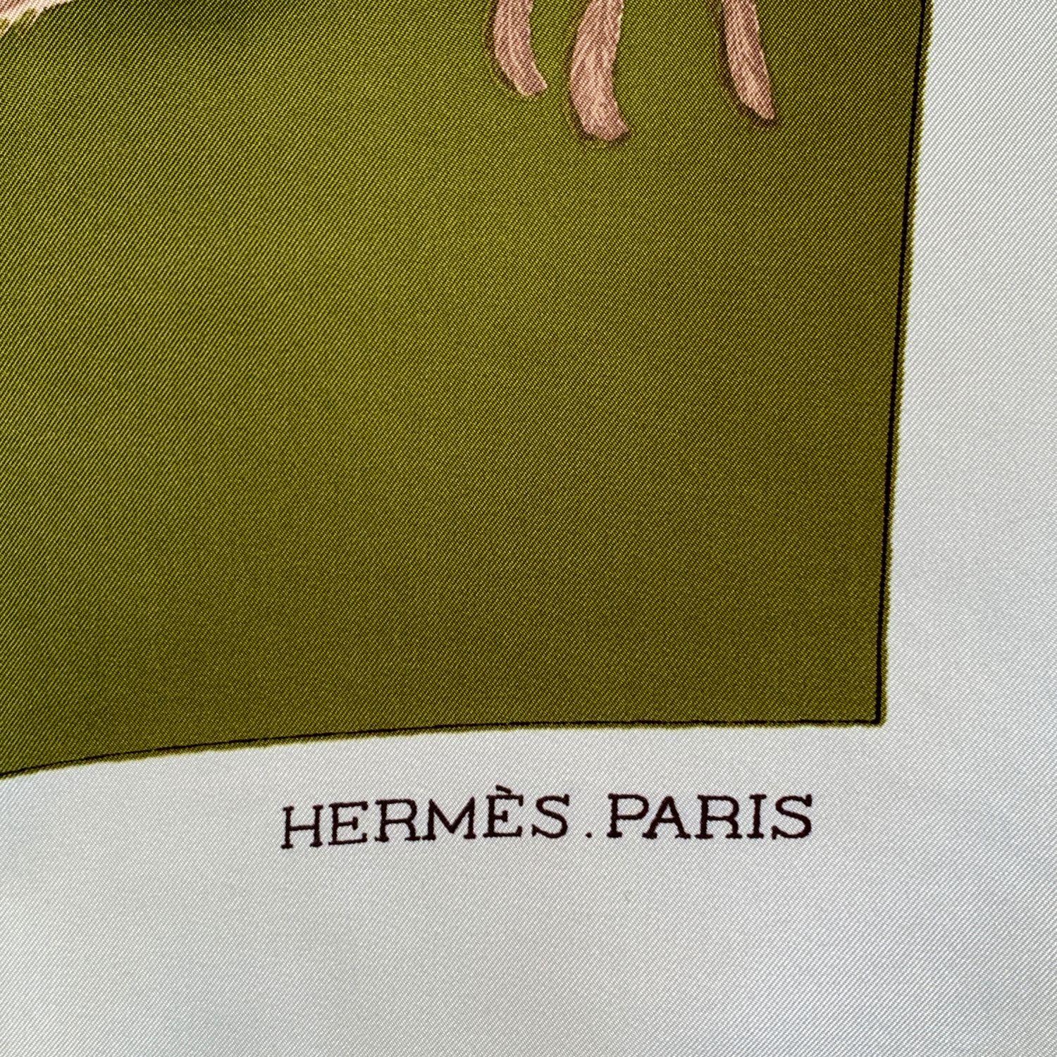 Women's Hermes Paris Vintage Silk Scarf Jeunes Coqs Madame La Torre 1966