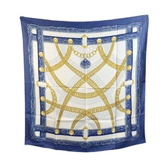 Hermes Paris Sciarpa di seta vintage Maillons 1973 Cathy Latham