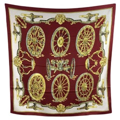 Hermes Paris Vintage Silk Scarf Roues de Canon 1967 Latham