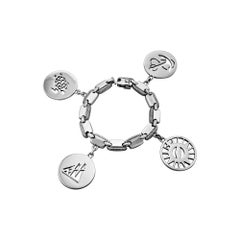 Hermes Paris Vintage Sterling Silver Nautical Charm Bracelet