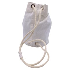 Hermes Paris White Cotton Mini Sac Marine Sailor Handbag