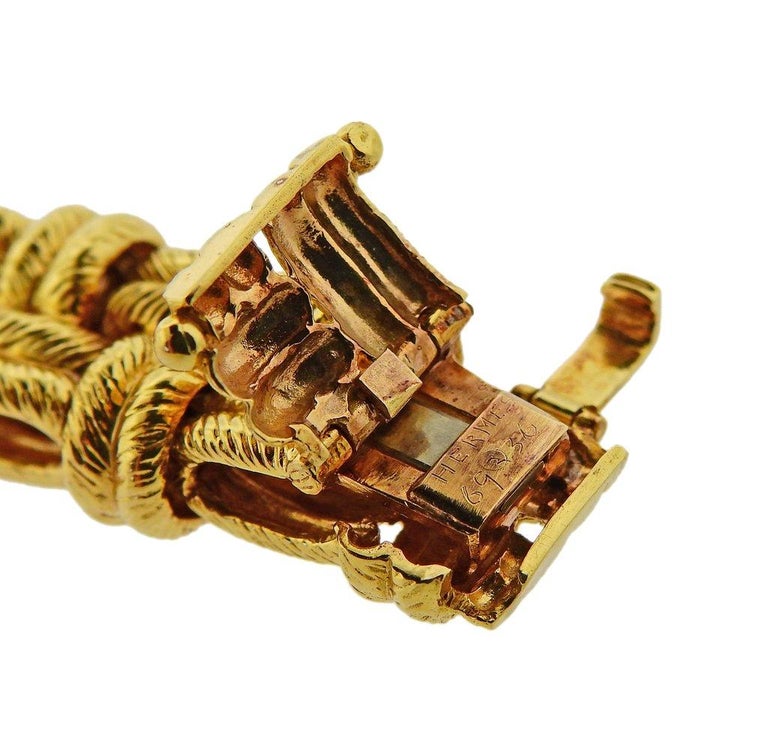 Hermes Paris Woven Gold Bracelet For Sale at 1stdibs