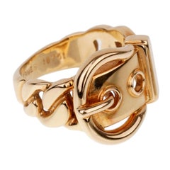 Vintage Hermes Paris Yellow Gold Belt Buckle Ring