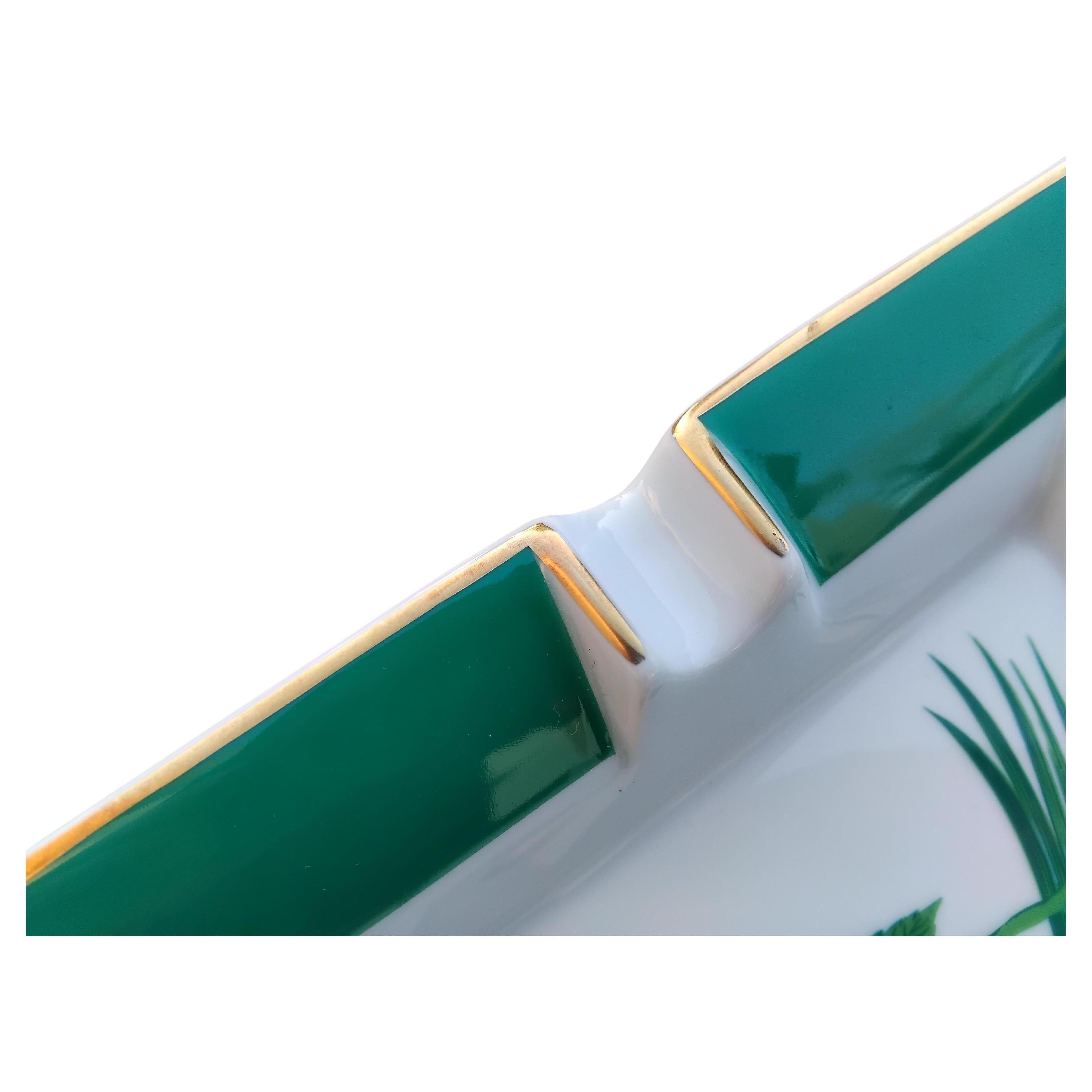 Hermès Papagei Vogel Druck Zigarren Aschenbecher ändern Tablett Porzellan im Angebot 6