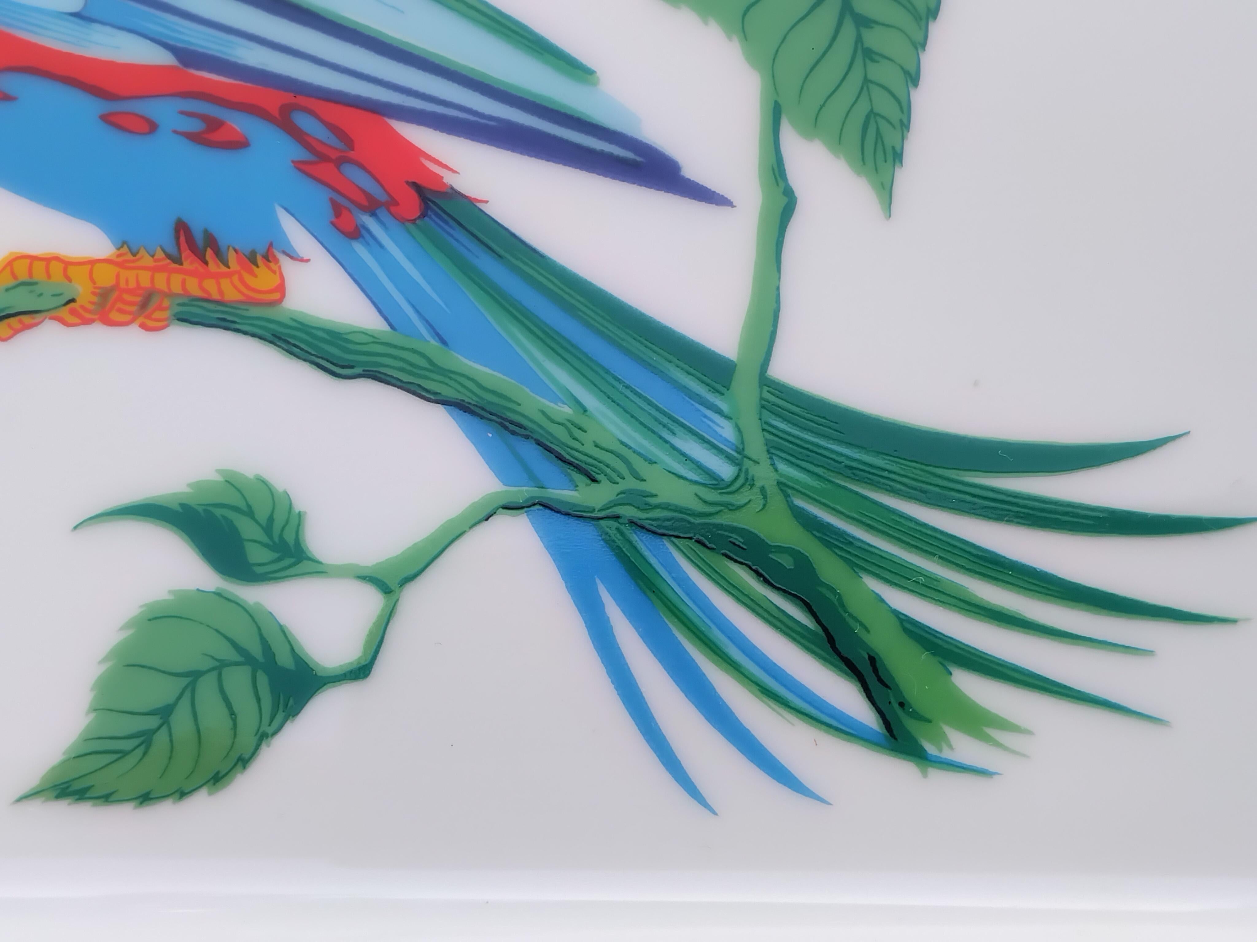 Hermès Papagei Vogel Druck Zigarren Aschenbecher ändern Tablett Porzellan im Angebot 1