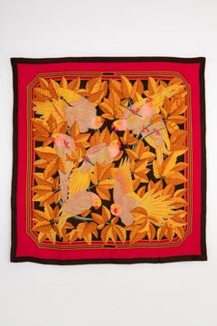 Hermès 'Parrots' Cashmere Foulard, 1990