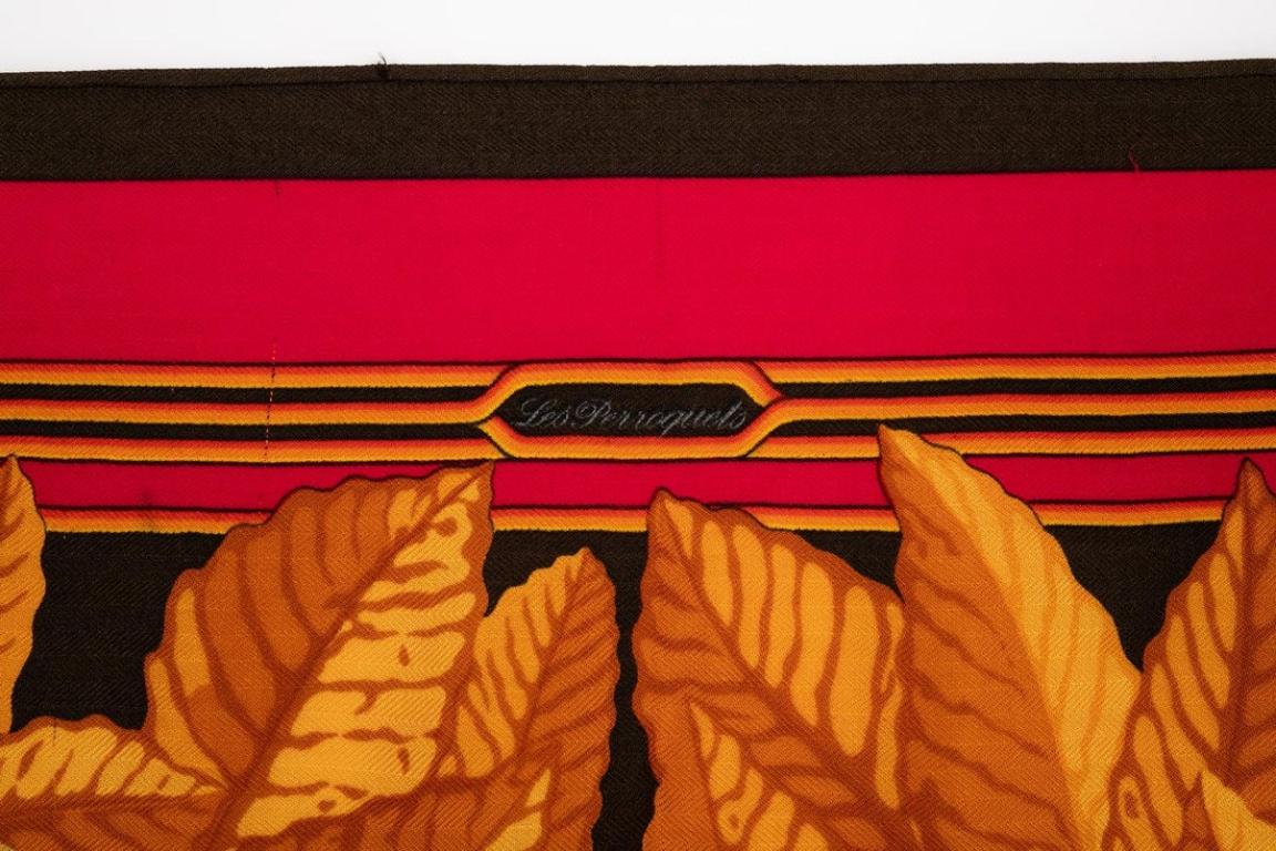 Hermès 'Parrots' Cashmere Foulard, 1990 In Excellent Condition In SAINT-OUEN-SUR-SEINE, FR