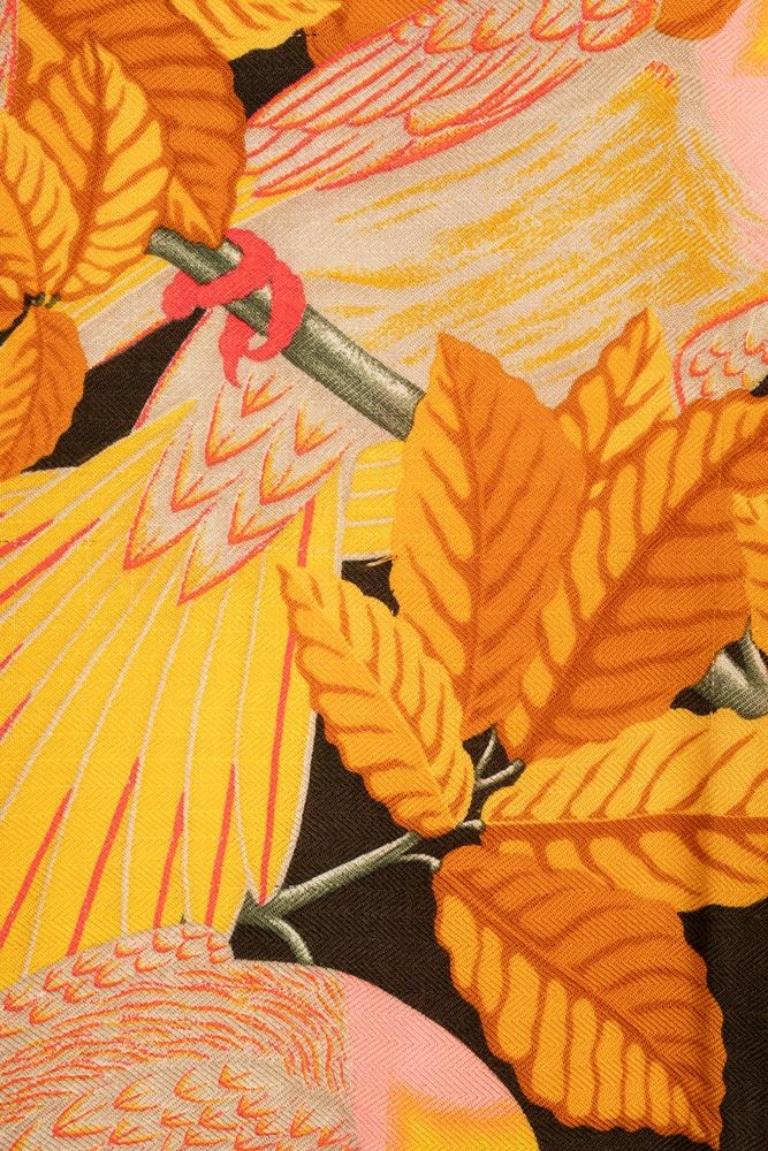 Women's Hermès 'Parrots' Cashmere Foulard, 1990