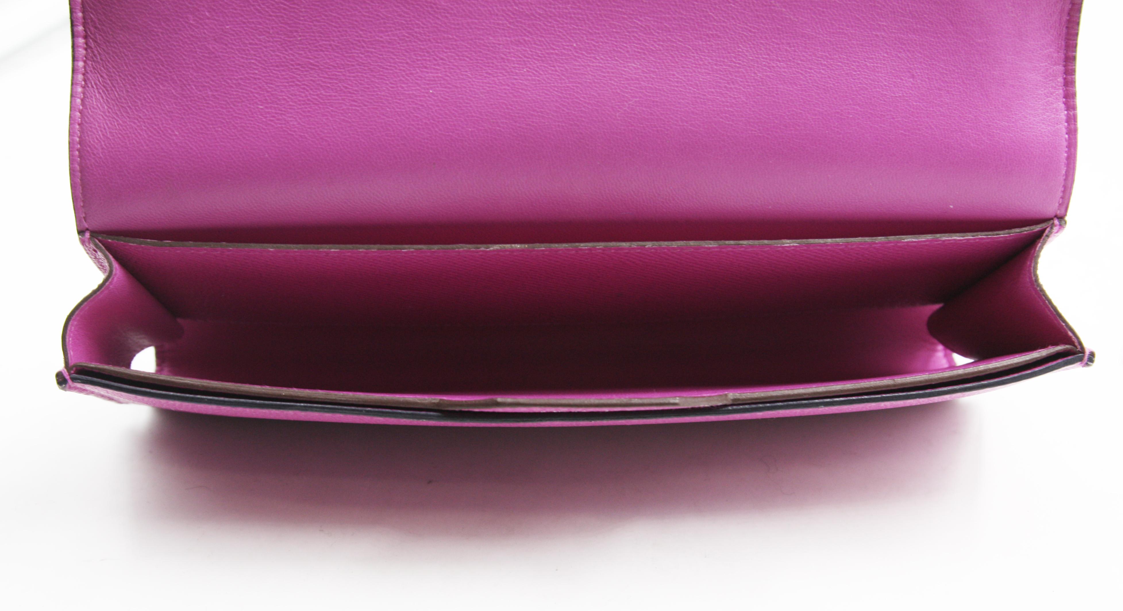 Purple Hermes Epsom Passant long wallet For Sale