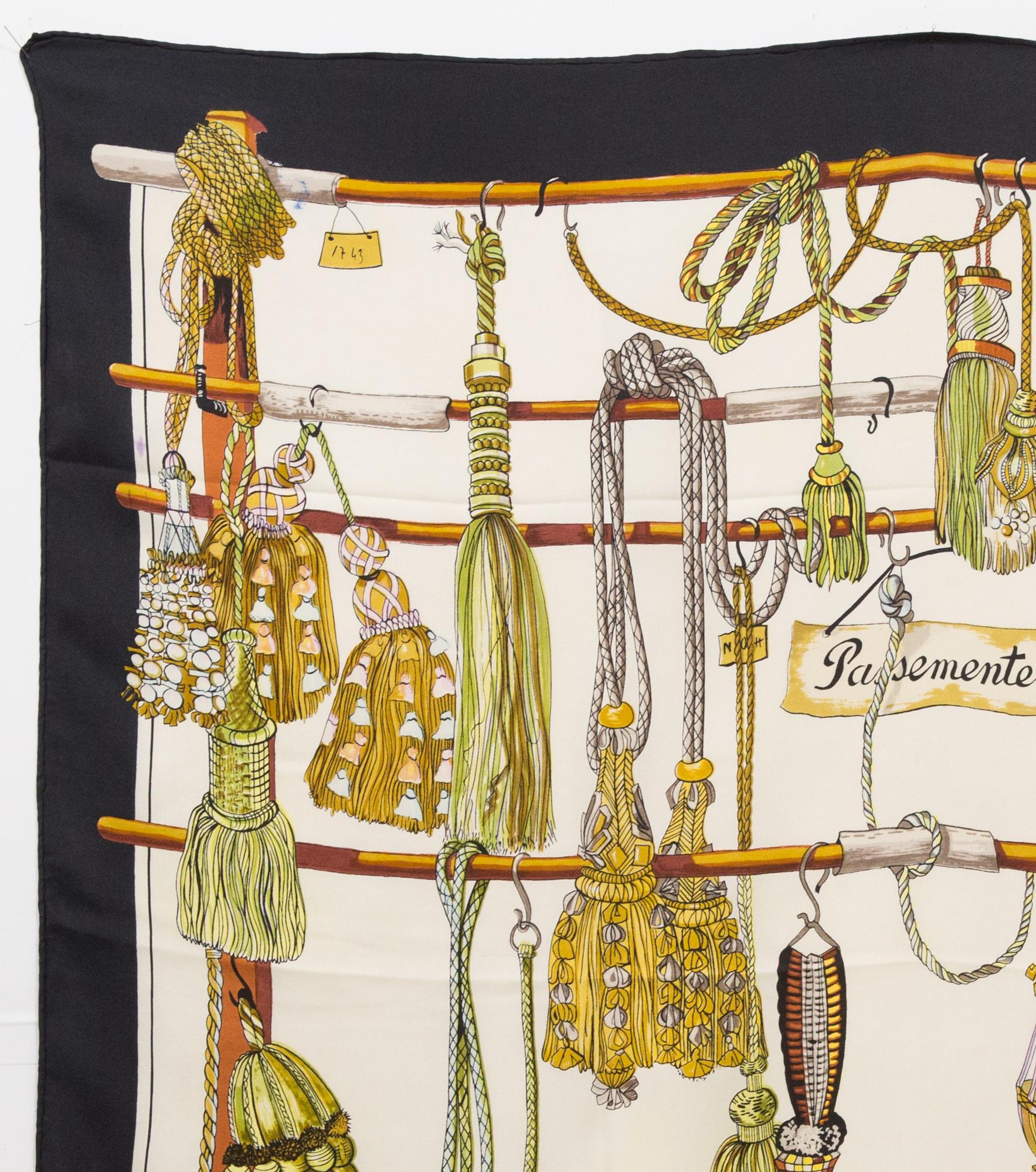Hermes Passementerie by Françoise Heron Silk Scarf In Good Condition For Sale In Paris, FR