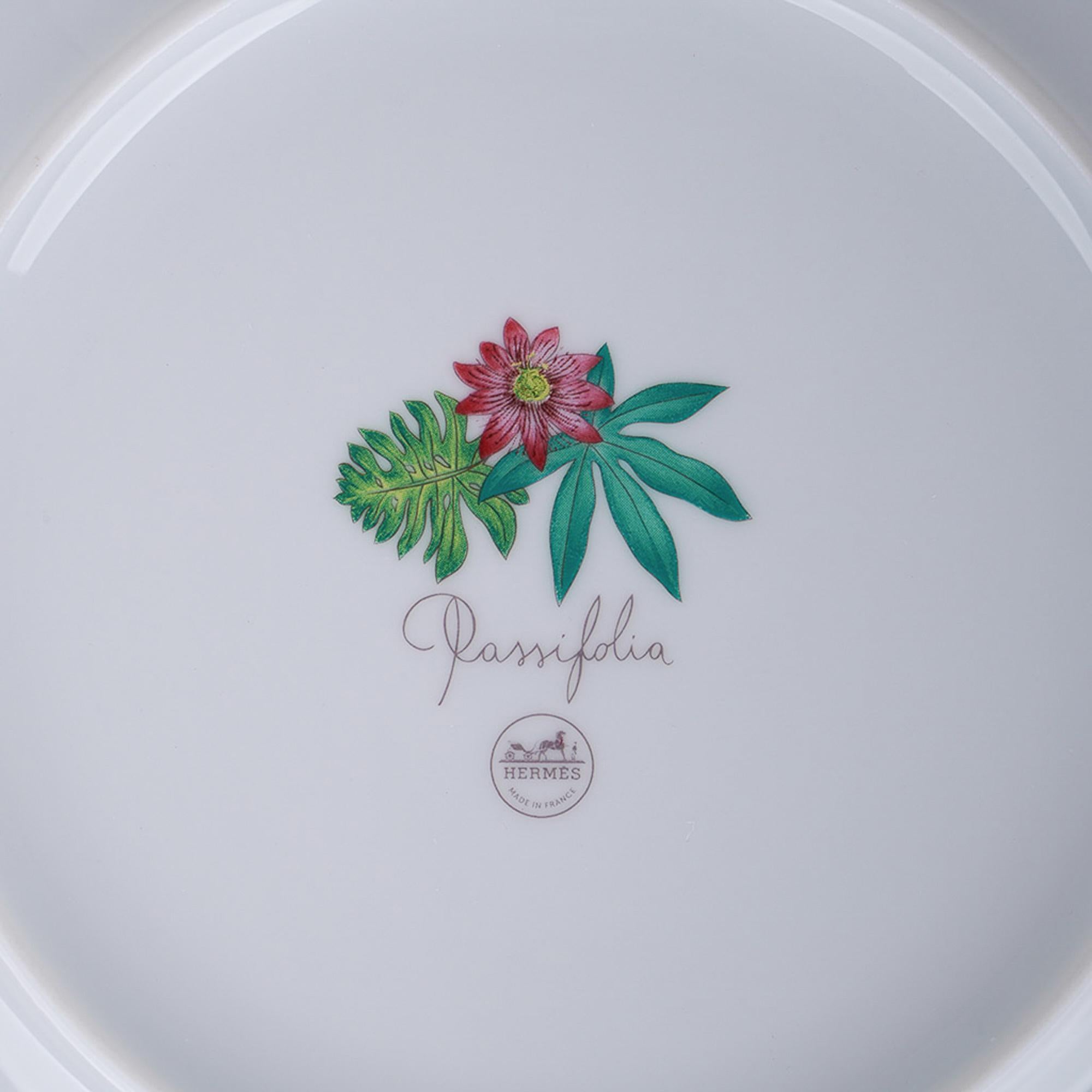 Hermes Passifolia Dinner Plate #2 Set of 2 New w/Box 1