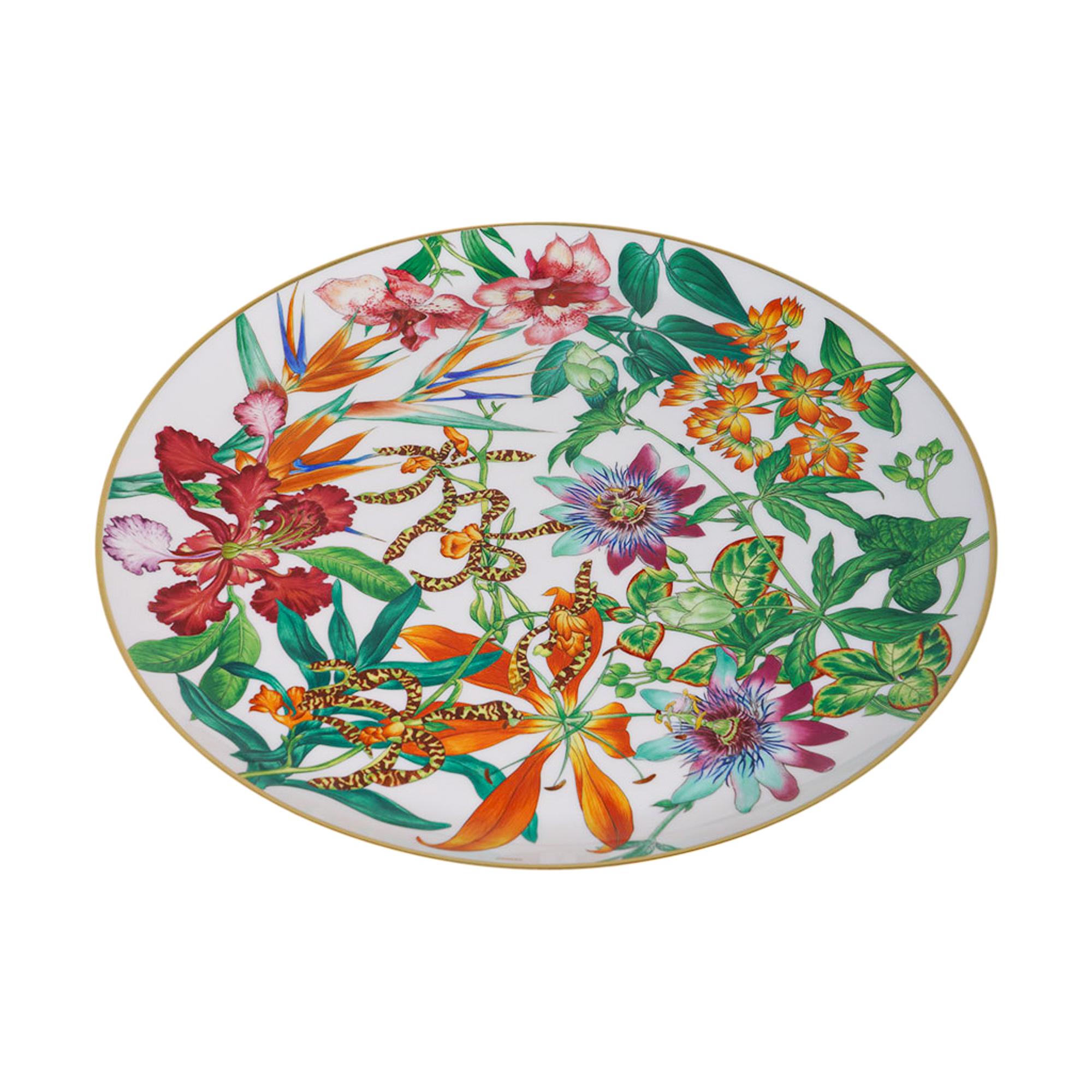 Hermes Passifolia Tart Platter New w/Box In New Condition In Miami, FL