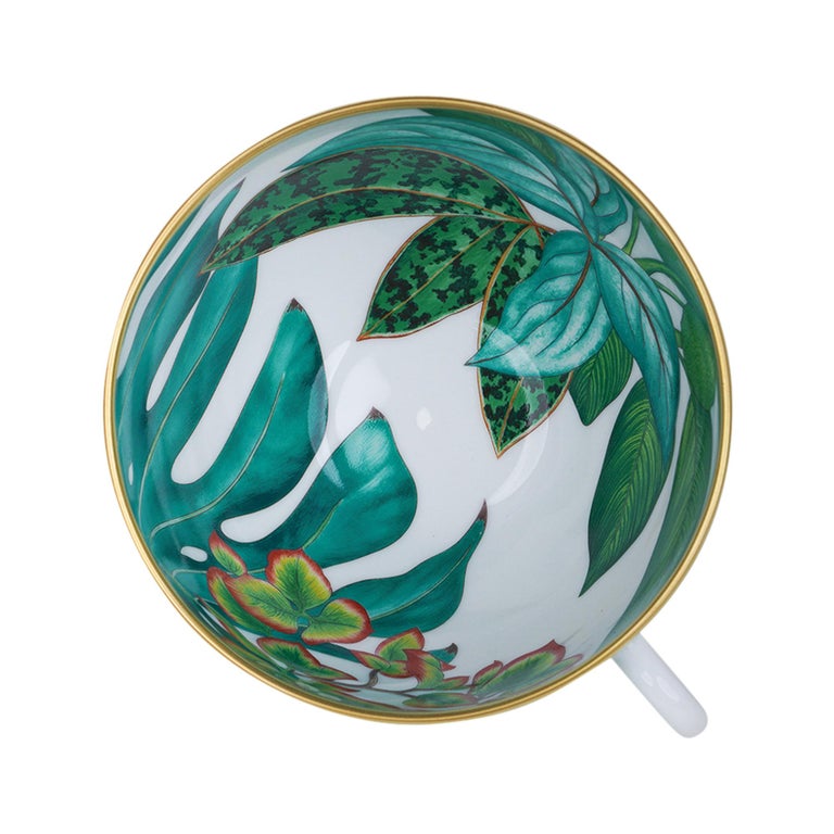 Hermes Passifolia Tea Cup and Saucer Set of Two New w/Box at 1stDibs