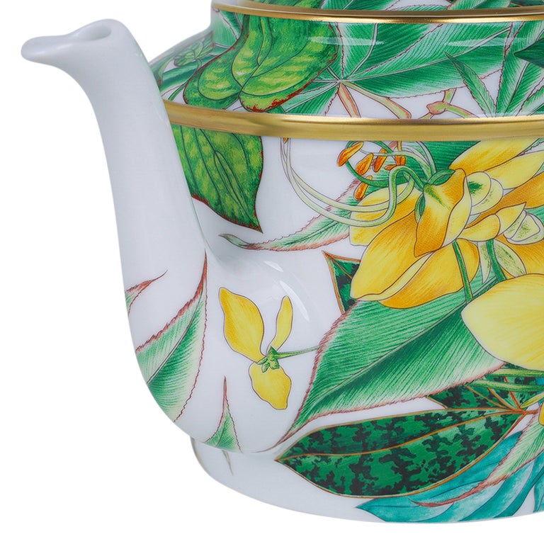 Hermes Passifolia Teapot Limoges Porcelain New w/Box at 1stDibs hermes tea pot