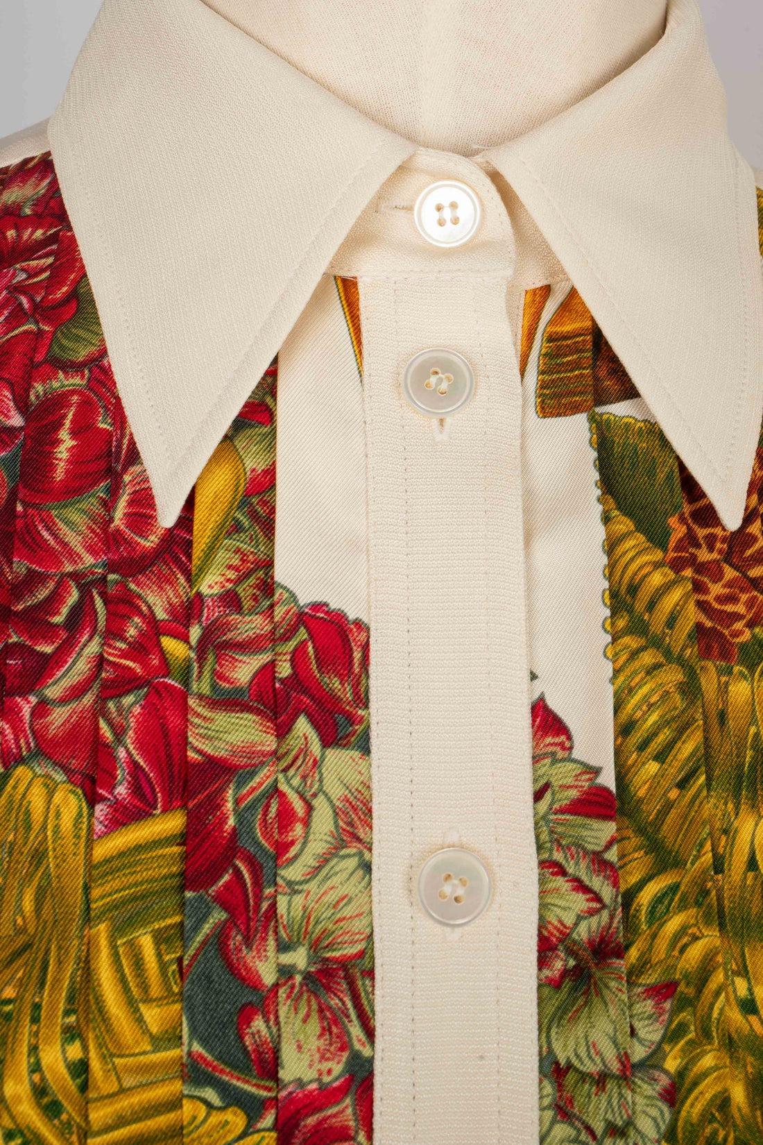Hermès 'Passion Flowers' Silk Blouse, 1996 For Sale 1