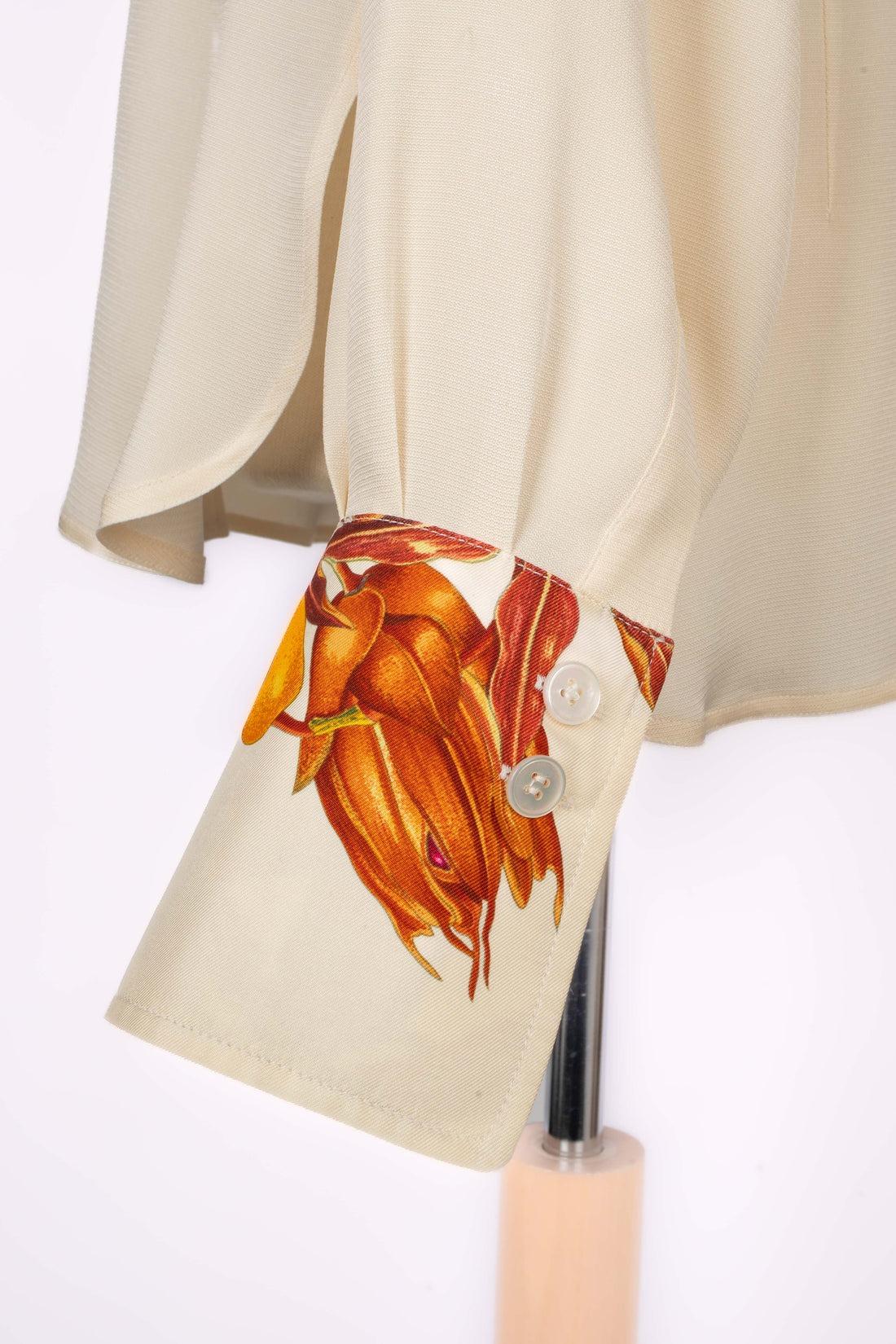 Hermès 'Passion Flowers' Silk Blouse, 1996 For Sale 3