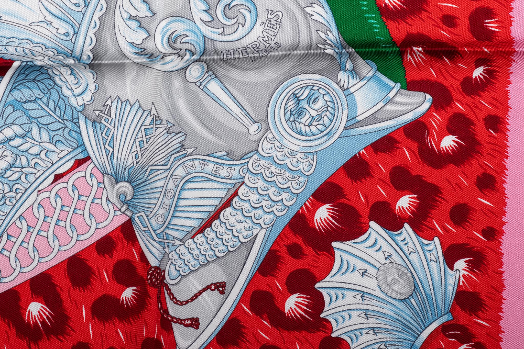 Gris Hermès - Écharpe en soie patchwork en vente