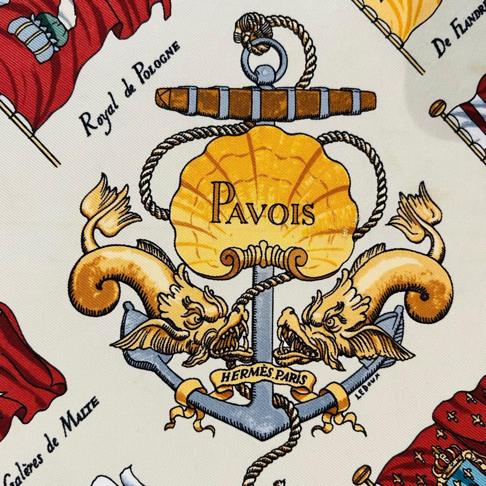 Hermes Pavois Silk Scarf By Philip Ledoux In Good Condition In London, GB