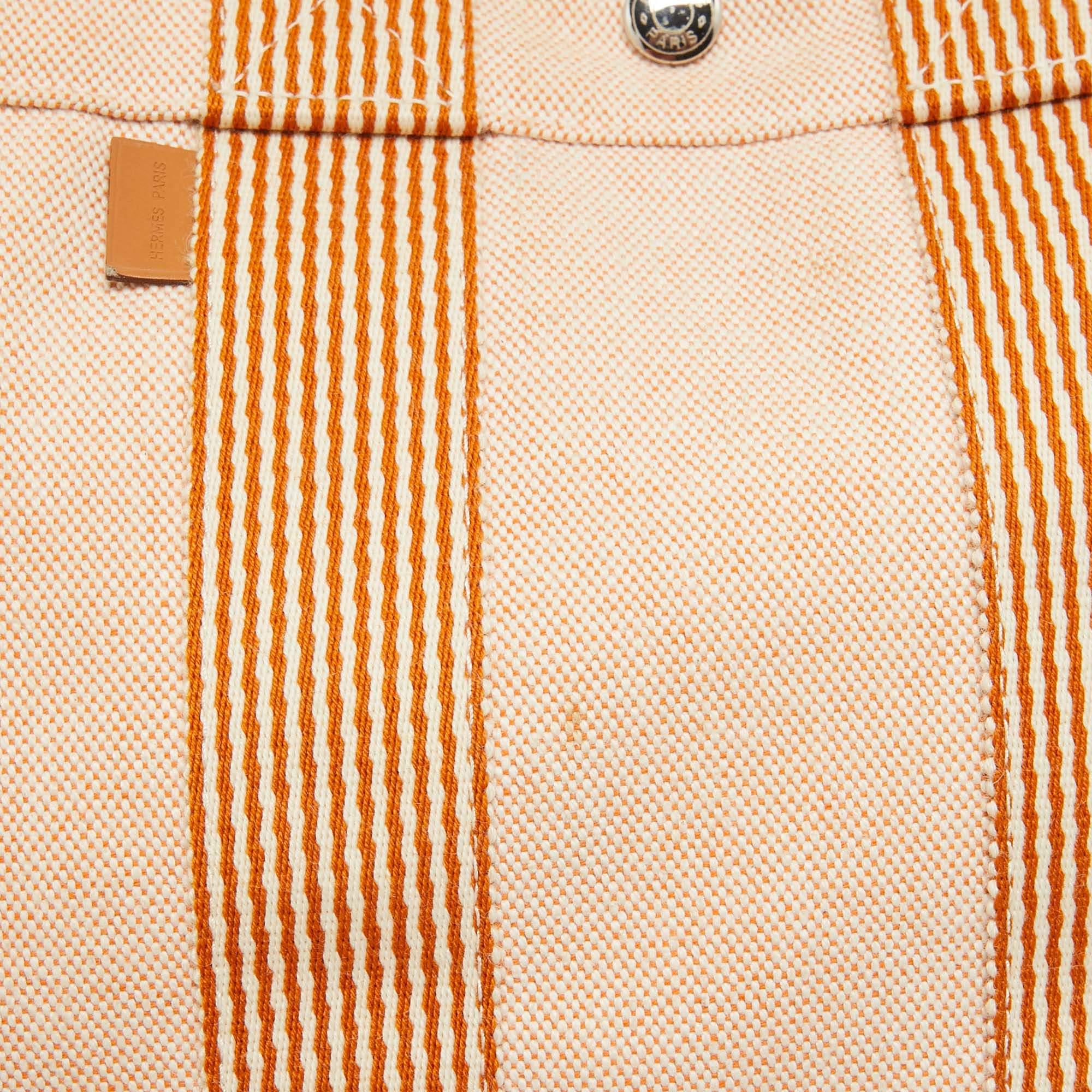 Hermes Peach Canvas Fourre Tout PM Bag 1