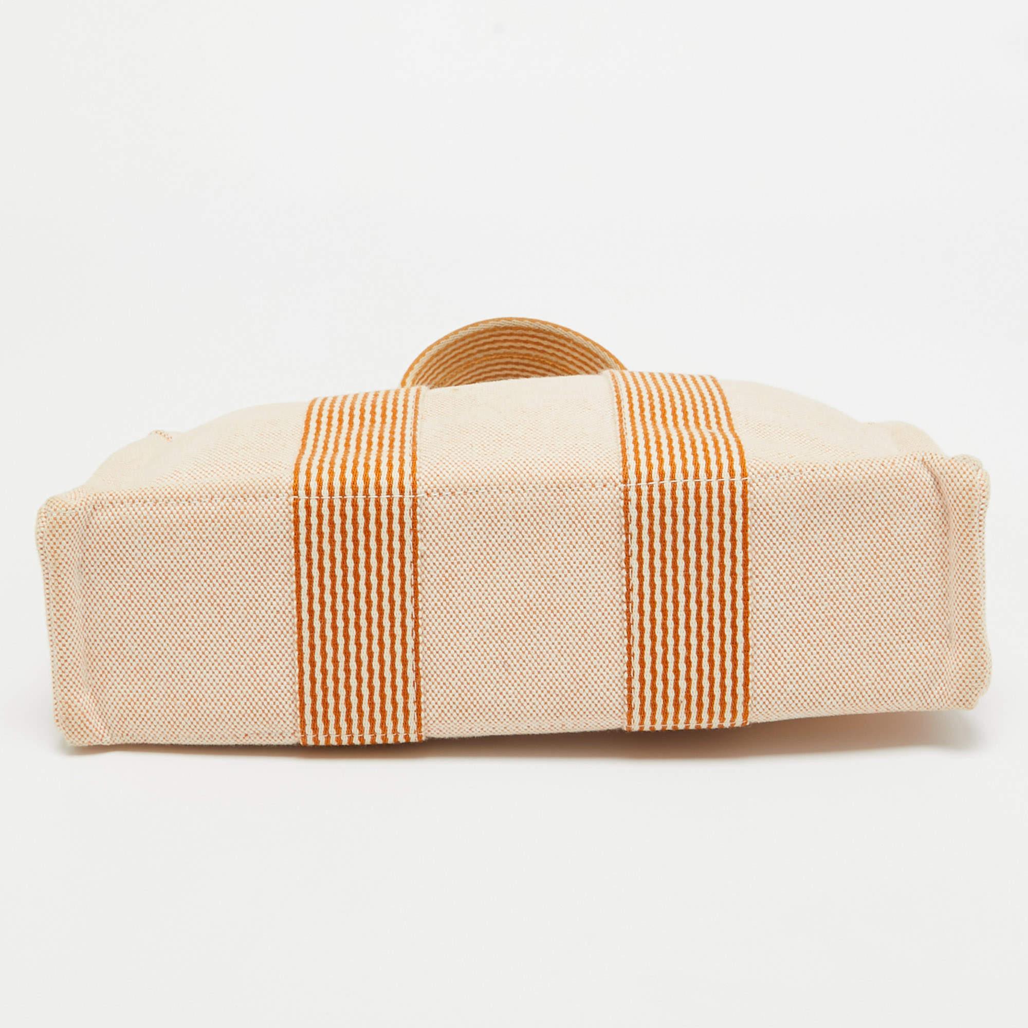 Hermes Peach Canvas Fourre Tout PM Bag 2