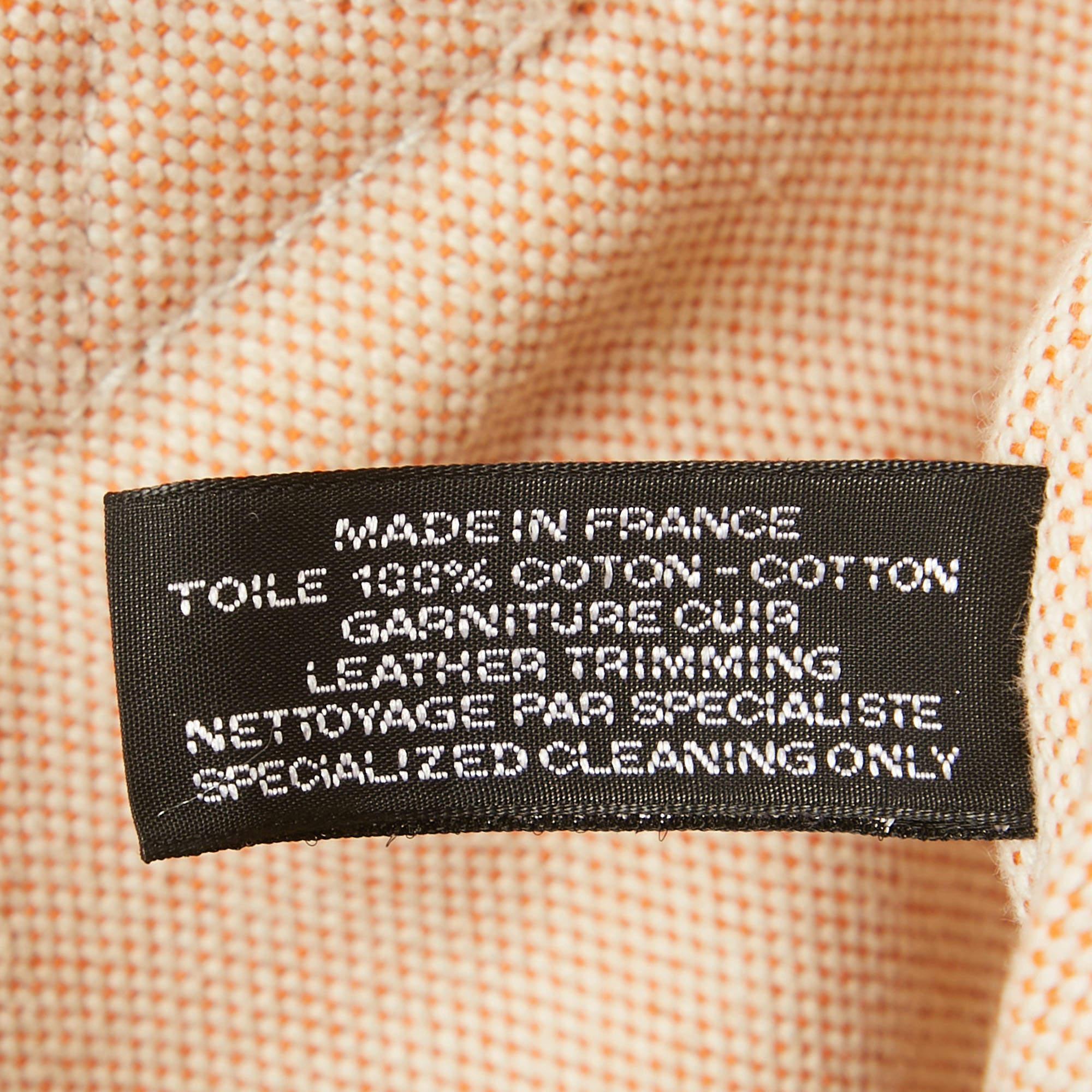 Hermes Peach Canvas Fourre Tout PM Bag 5