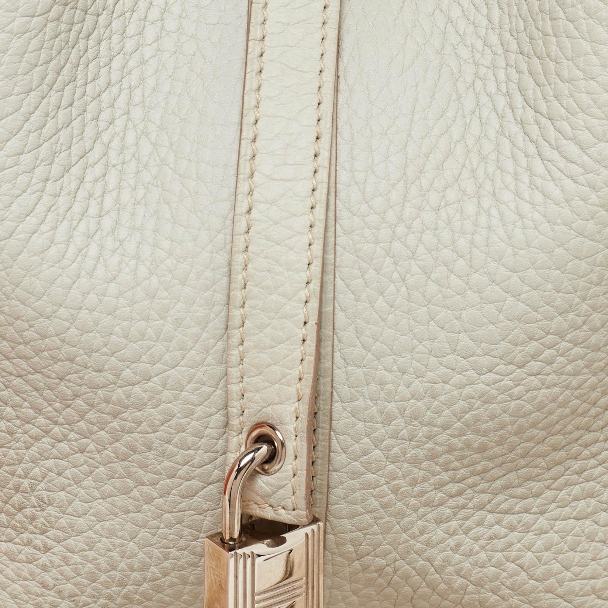 Women's Hermes Pearl Grey Taurillon Clemence Leather Picotin Lock 22 Bag