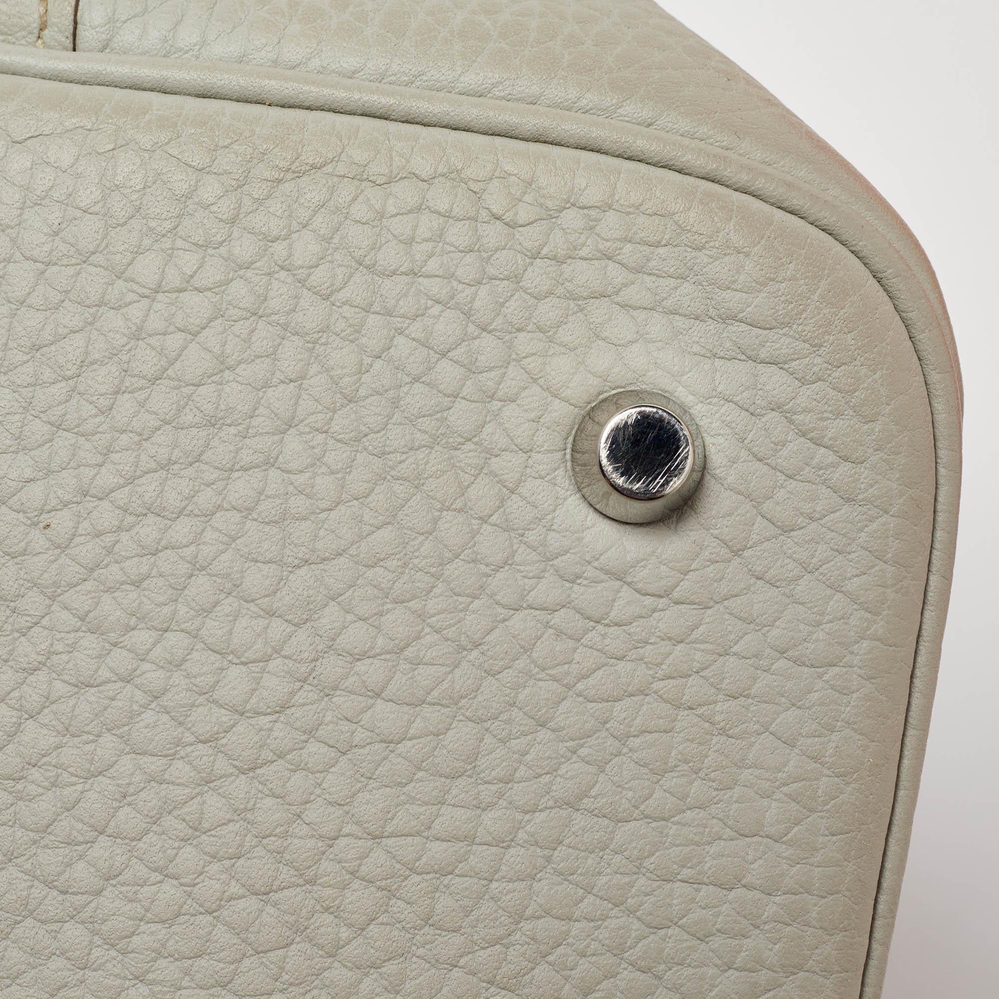 Hermes Pearl Grey Taurillon Clemence Leather Picotin Lock 22 Bag 4