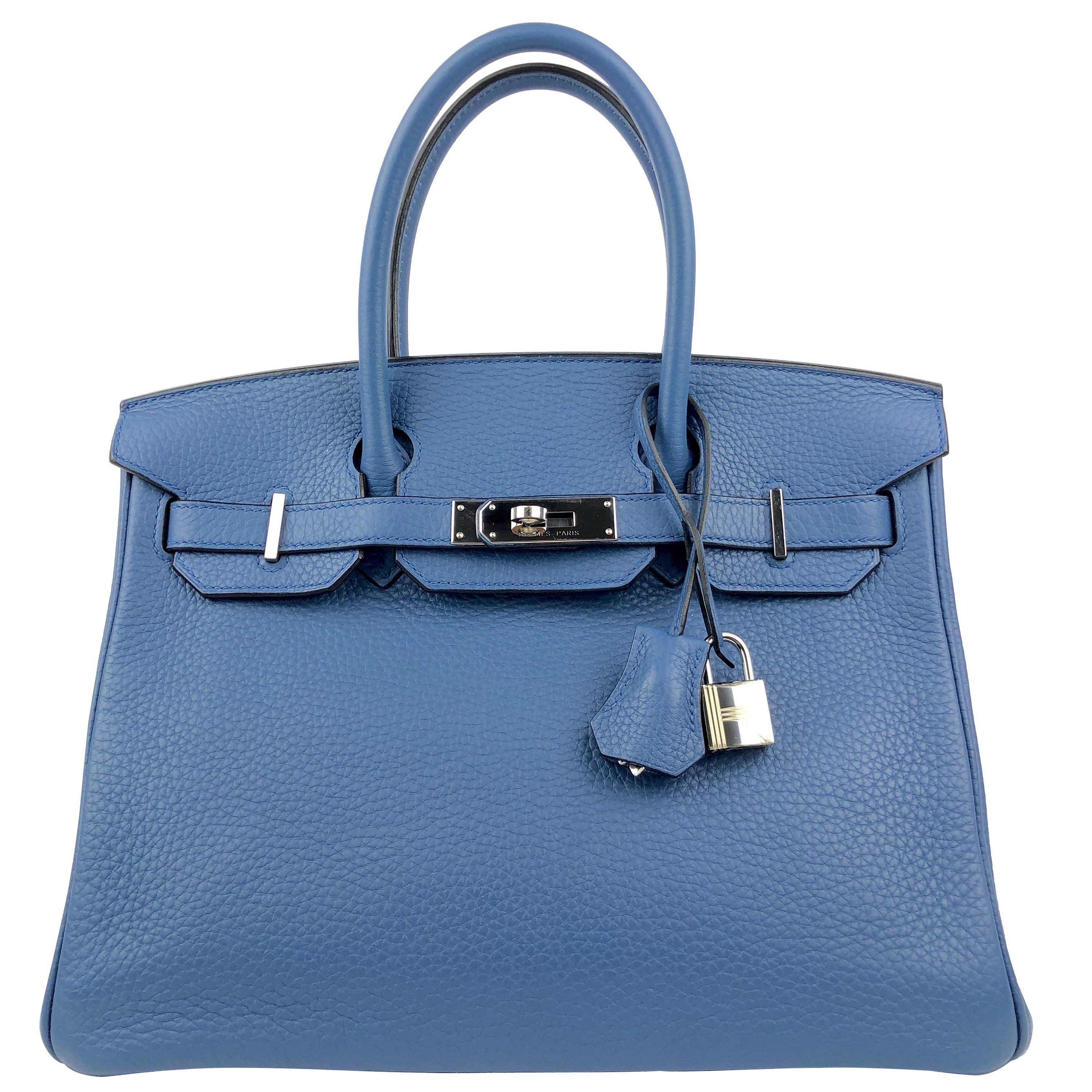Hermès  Pebble Blue Togo 30 cm Birkin