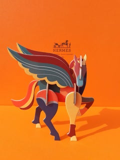 Hermès Pegasus Le Pégase Cheval Ailé Cardboard Horse to Hang