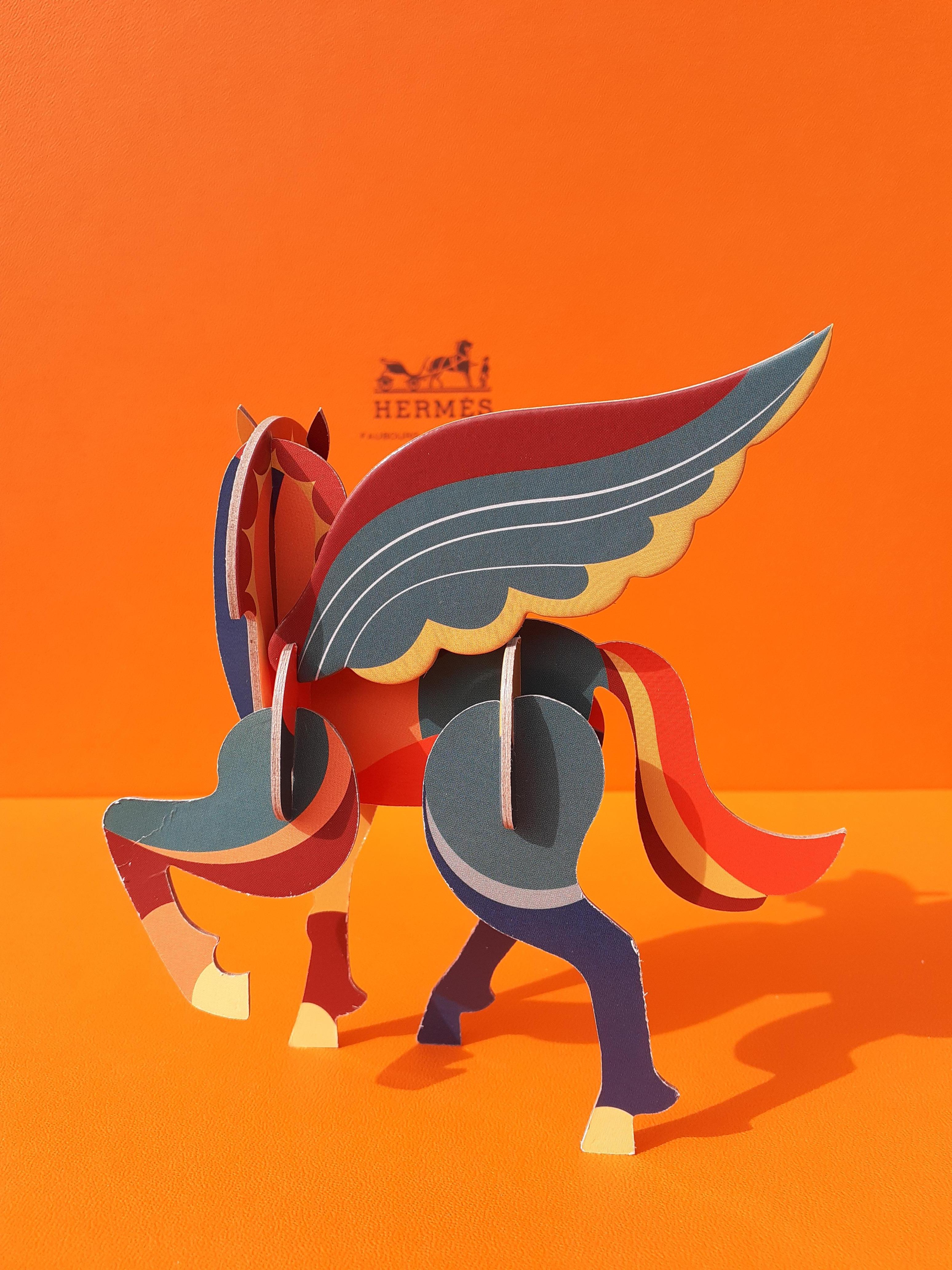 Orange Hermès Pegasus Le Pégase Cheval Ailé Cardboard Horse to Hang