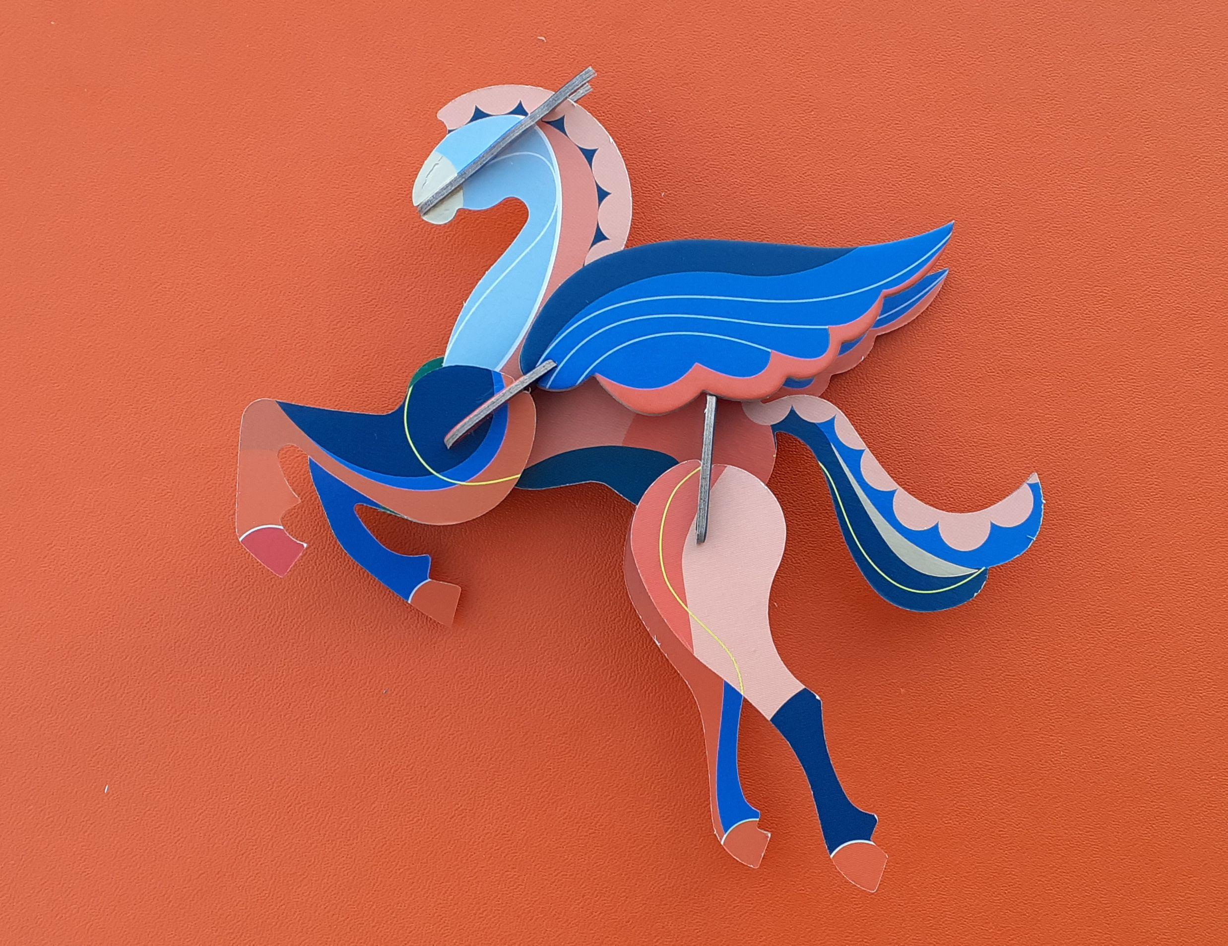 Hermès Pegasus Le Pégase Cheval Ailé Winged Horse in Cardboard to Hang For Sale 8