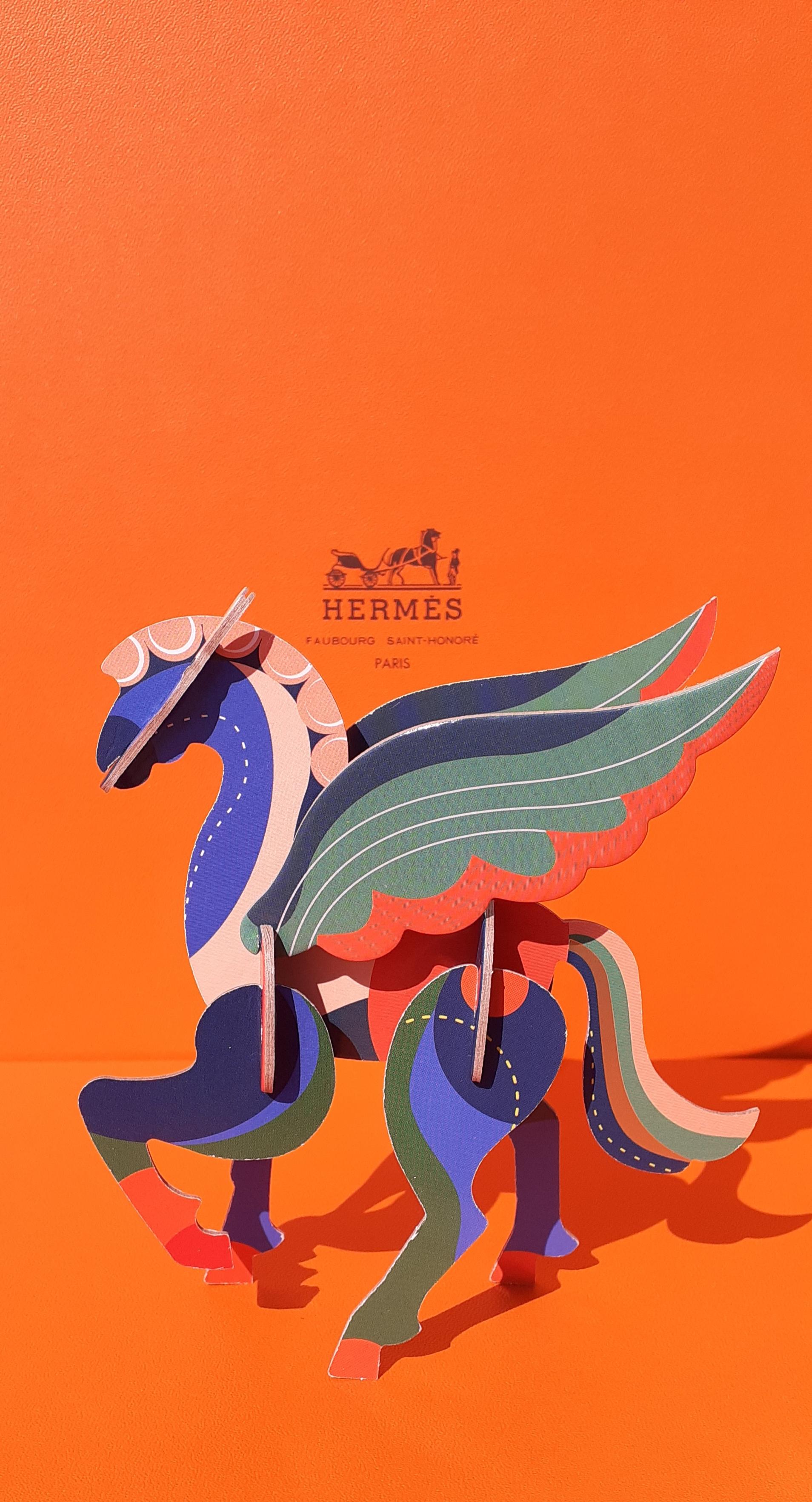 Pink Hermès Pegasus Le Pégase Cheval Ailé Winged Horse in Cardboard to Hang