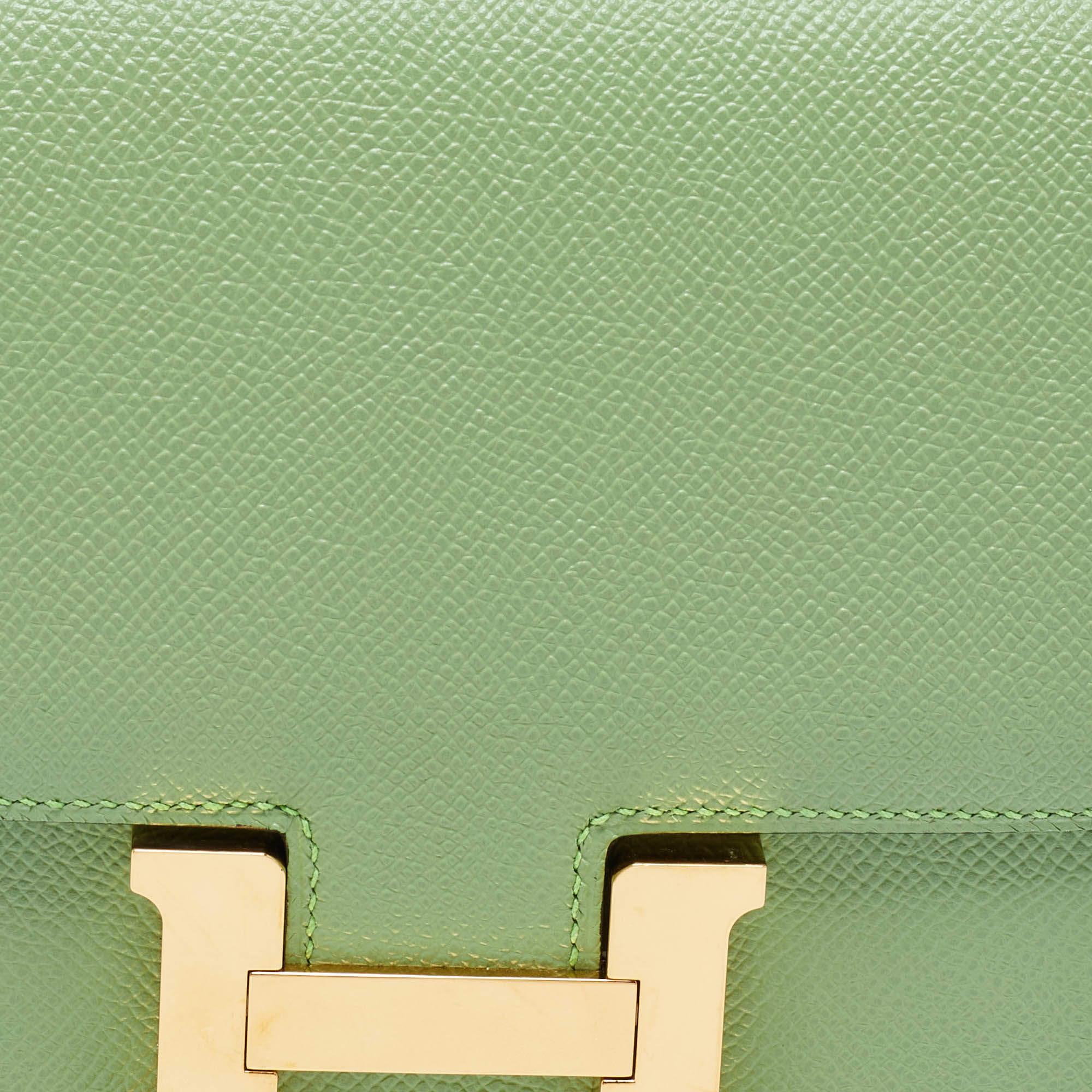 Women's Hermès Pelouse Epsom Leather Gold Finish Constance 18 Bag