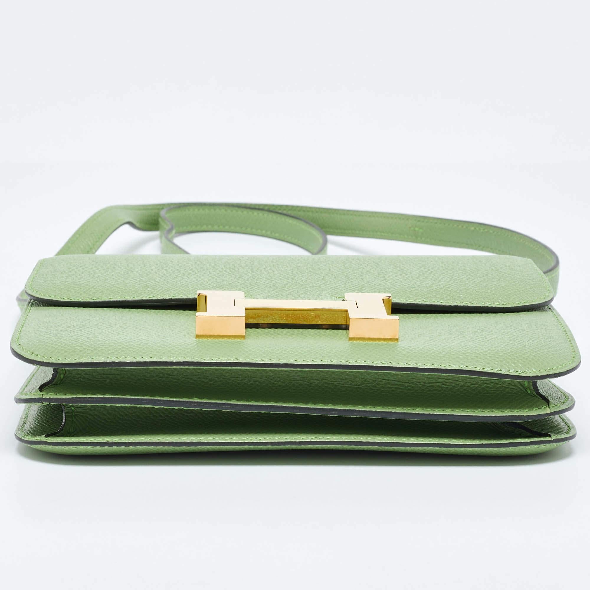 Hermès Pelouse Epsom Leather Gold Finish Constance 18 Bag 2