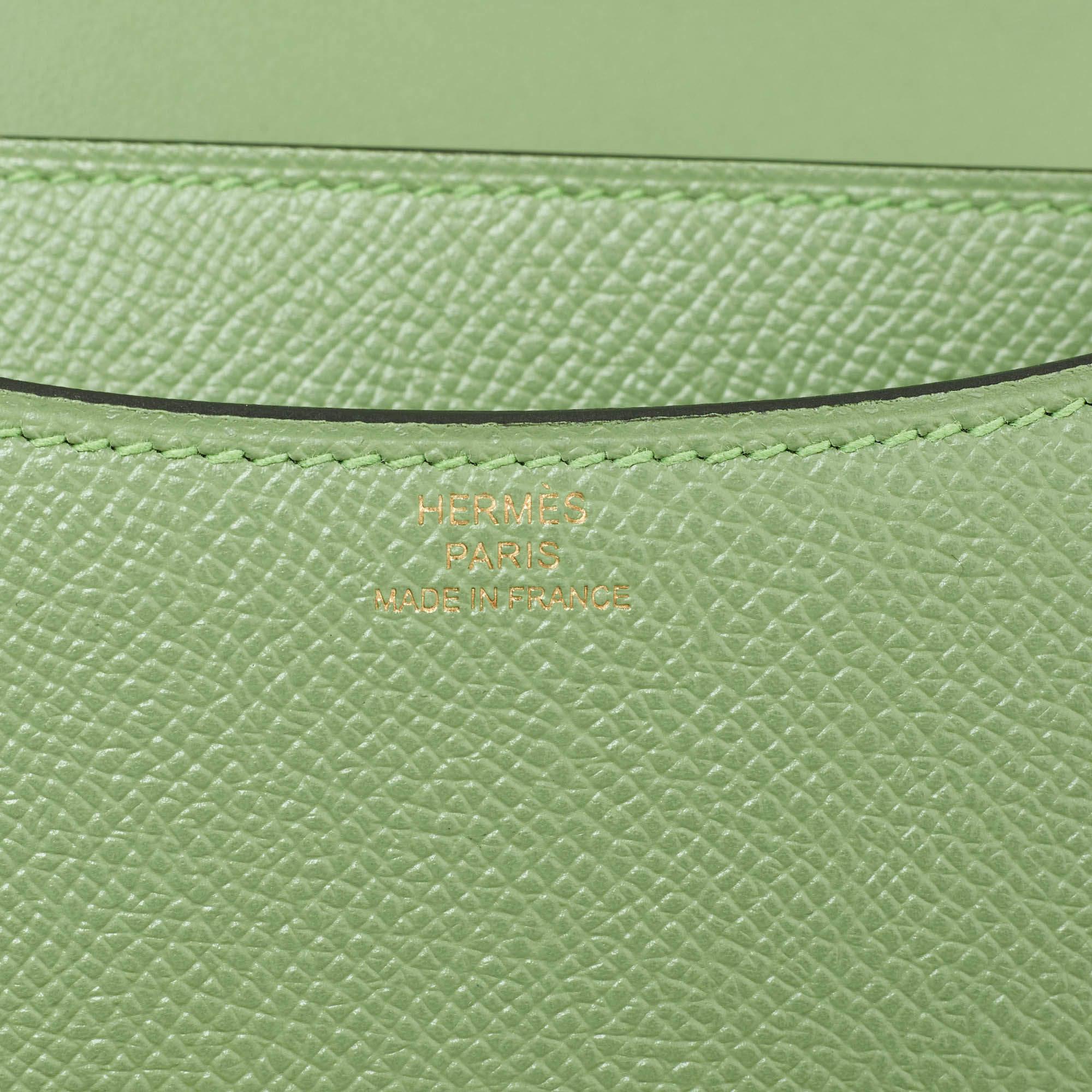 Hermès Pelouse Epsom Leather Gold Finish Constance 18 Bag 4