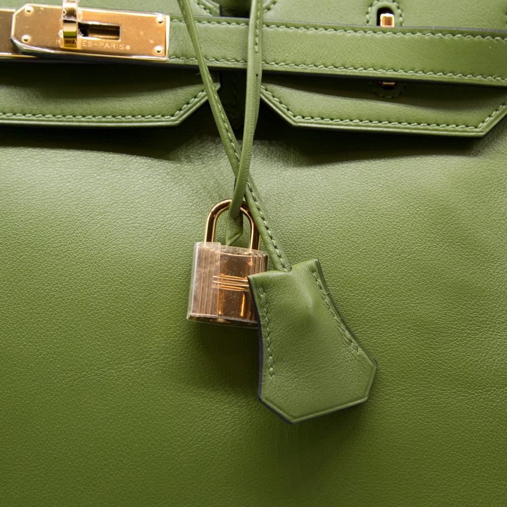 Hermes Pelouse Green Swift Leather 35cm Birkin Bag 3