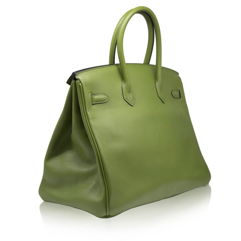 Hermes Pelouse Green Swift Leather 35cm Birkin Bag at 1stDibs | swift ...