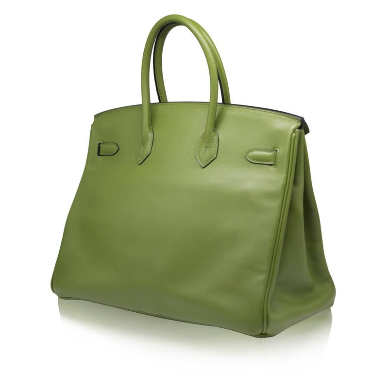 Hermes Pelouse Green Swift Leather 35cm Birkin Bag at 1stDibs | swift ...