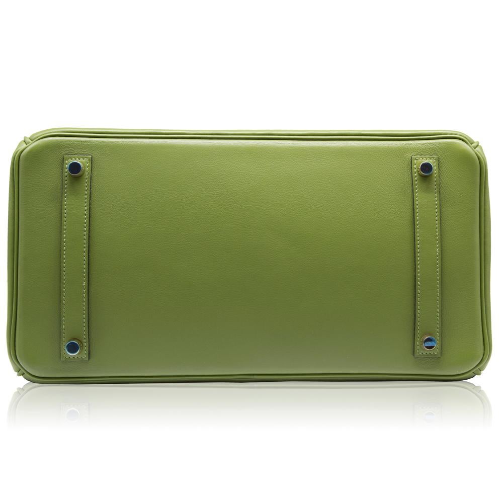 Hermes Pelouse Green Swift Leather 35cm Birkin Bag 1