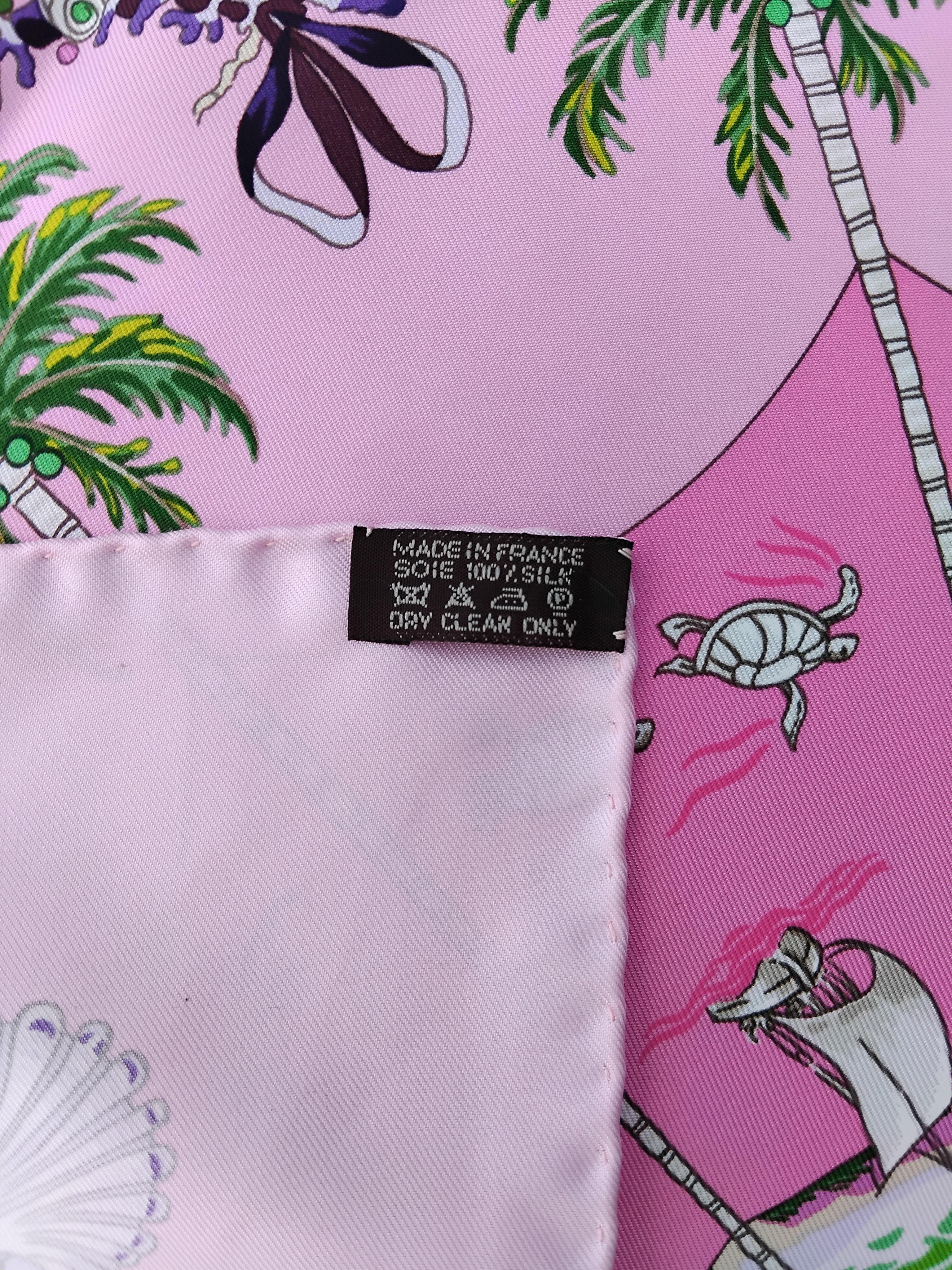 Hermès Per Astra Ad Astra Silk Scarf Pink Green Sandra Laroche 90 cm For Sale 13