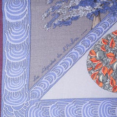 Sciarpa HERMES in cashmere color pervinca LES LEGENDES DE L'ARBRE 90