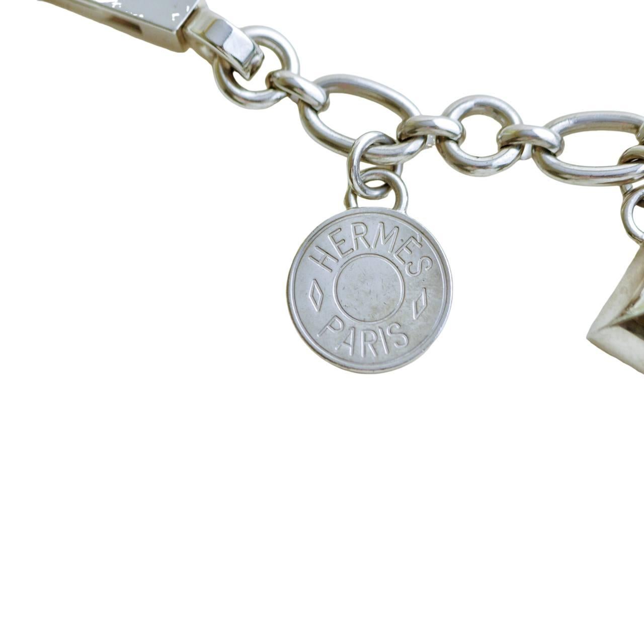 Hermès Permabrass Olga Palladium Plated Bag Charm For Sale 5