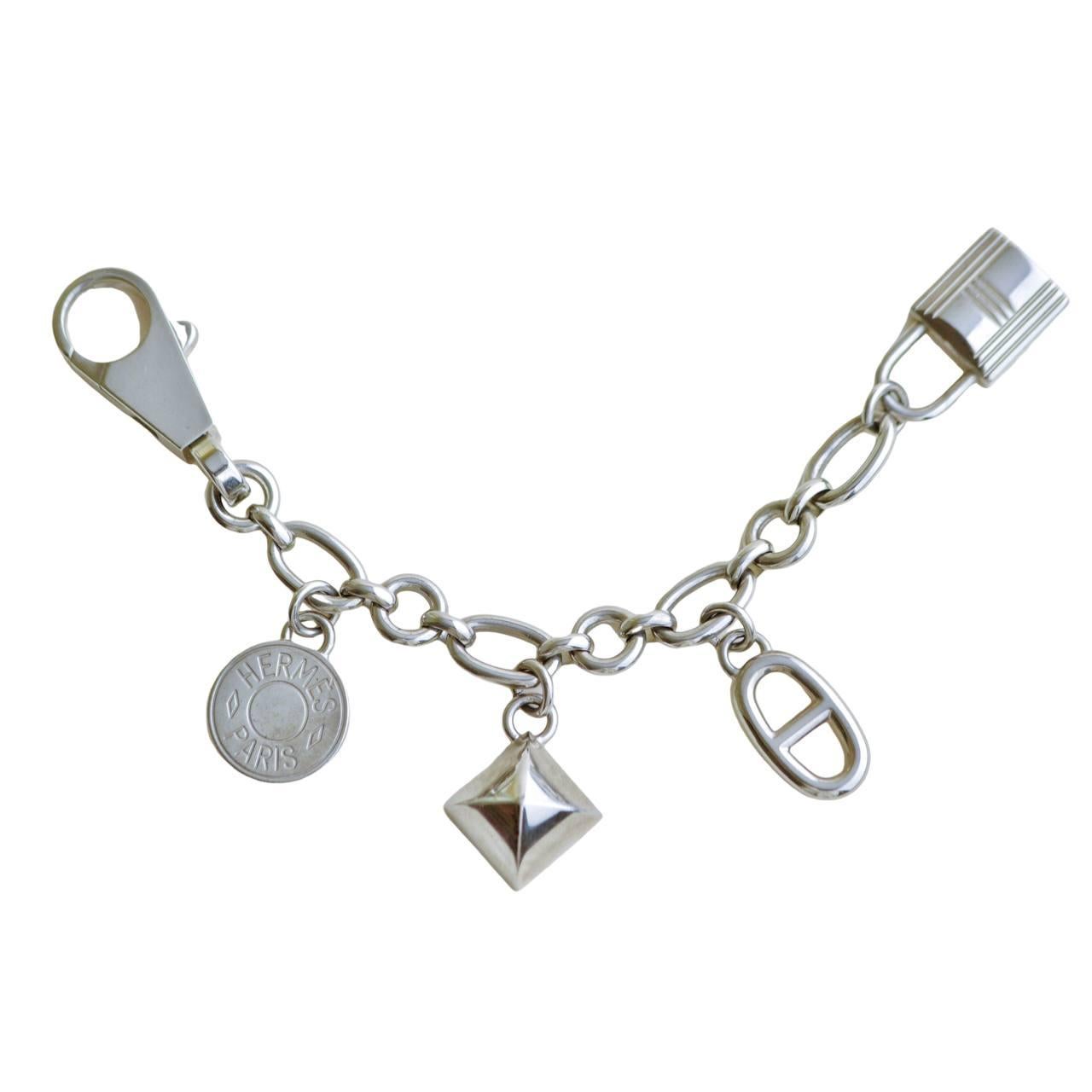 Hermès Permabrass Olga Palladium Plated Bag Charm For Sale 1