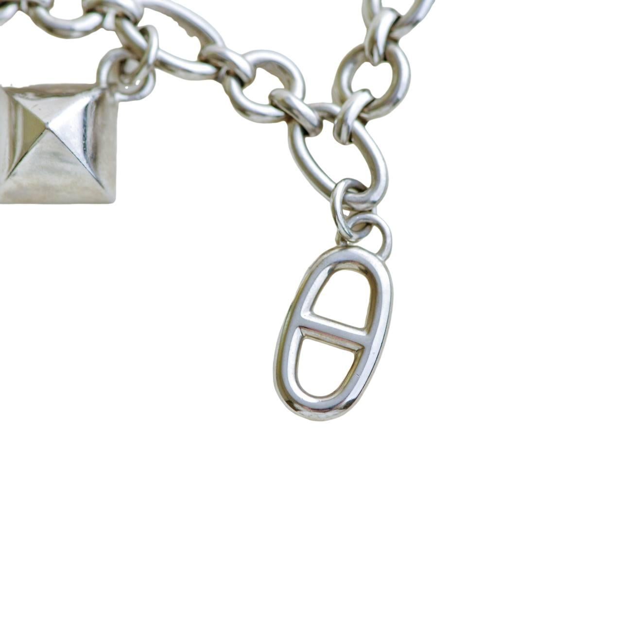 Hermès Permabrass Olga Palladium Plated Bag Charm For Sale 2