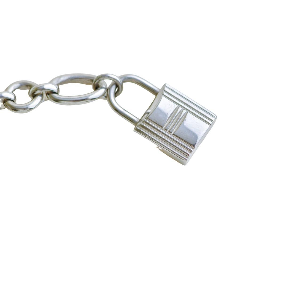 Hermès Permabrass Olga Palladium Plated Bag Charm For Sale 3