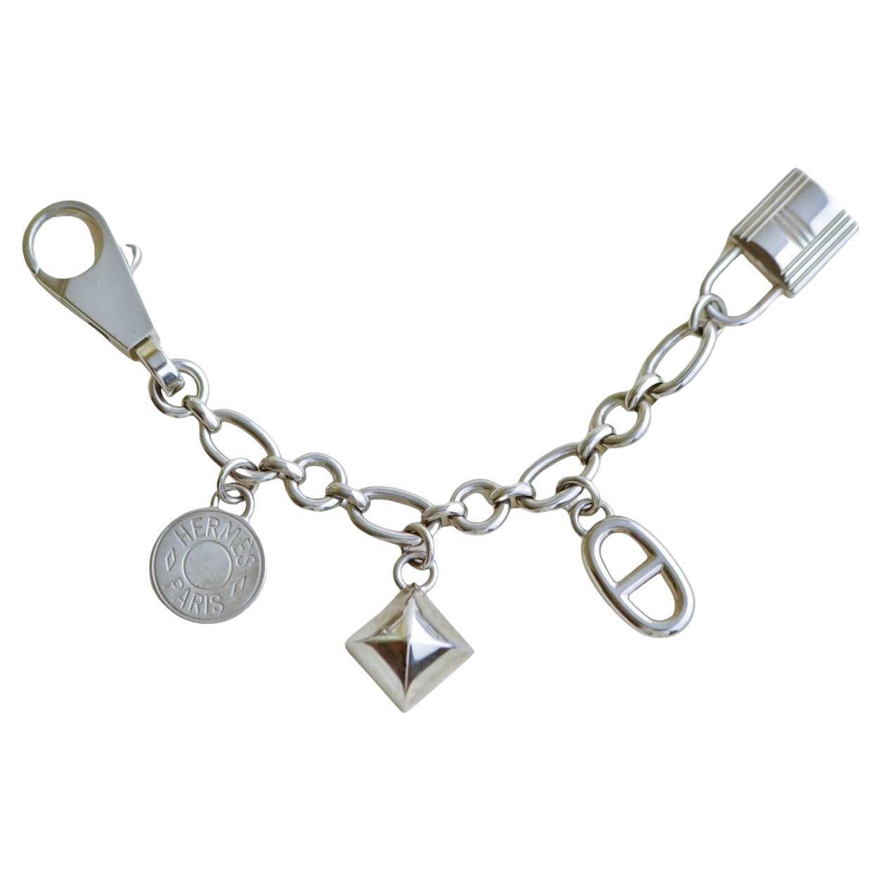 Hermès Permabrass Olga Palladium Plated Bag Charm For Sale