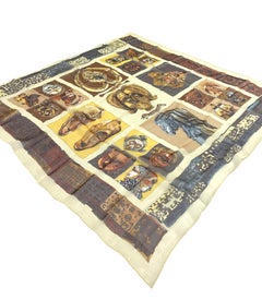 Hermès "Persona" Silk Chiffon 90 cm Scarf by Loïc Dubigeon, 1997.